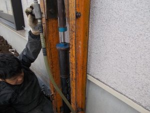 【工事開始】神奈川県横浜市南区F様邸 アンダーピニング沈下修正工事（家の傾き修正）を1月7日より開始します。