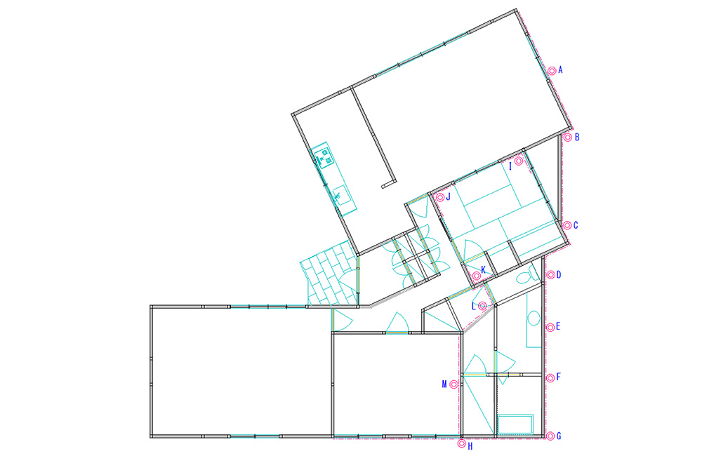 静岡県掛川市M様邸アンダーピニング沈下修正工事(家の傾き修正)施工実績【図面】施工図